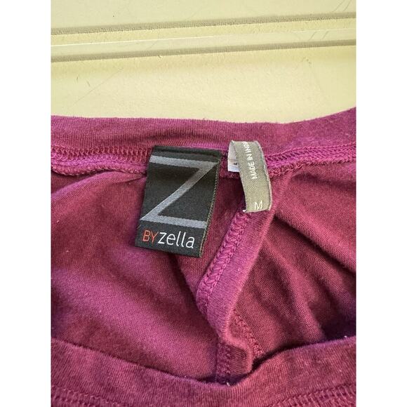 Z By Zella Long Sleeve Open Back Burnout Shirt Cranberry Purple Size Medium - Picture 3 of 7